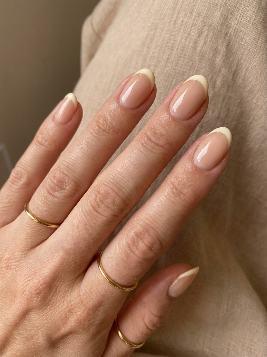 Milky French mit Cream Tips als Milky French Nägel Inspiration 2026
